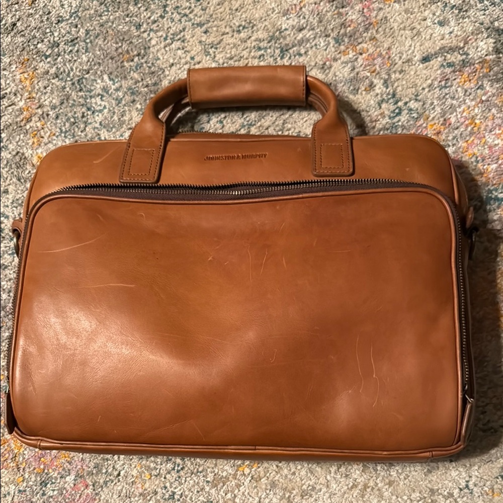 Johnston & Murphy Brown Leather Briefcase